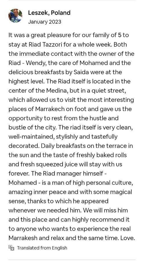 Riad Tazzori Marrakesz Zewnętrze zdjęcie
